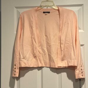 Peach Open Front Cardigan with Button Cuffs